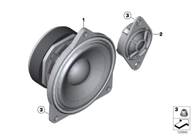 Single parts rear door/side trim speaker