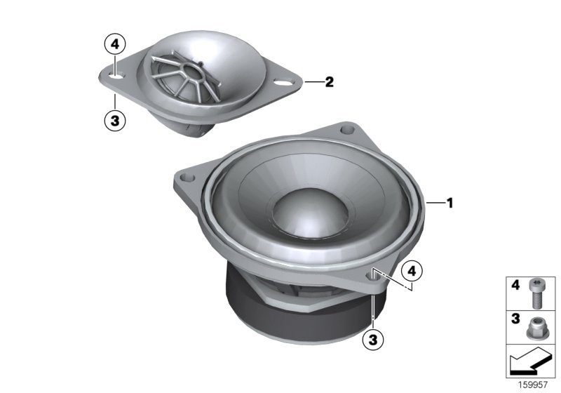Single parts rear shelf loudspeaker
