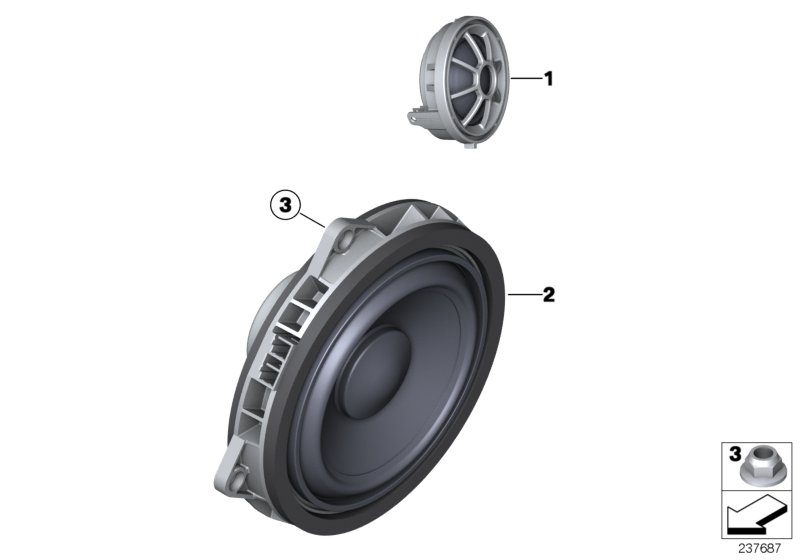 Single parts f front door top-hifi syst.