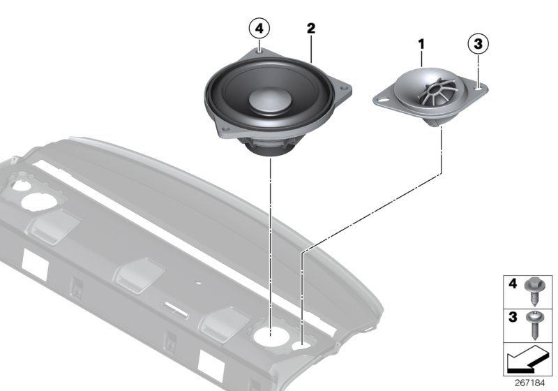 Single parts f rear helf loudspeaker