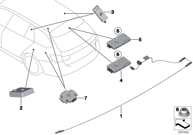 Components, antenna amplifier