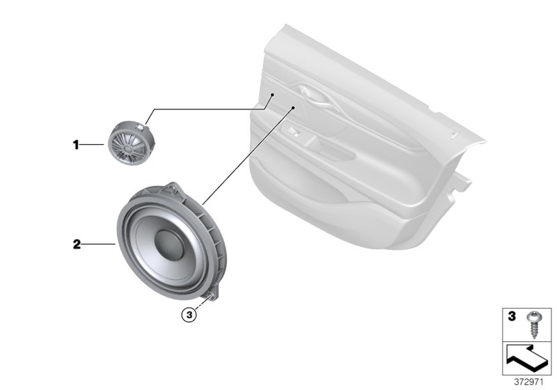 Single parts f rear door top-hifi syst.