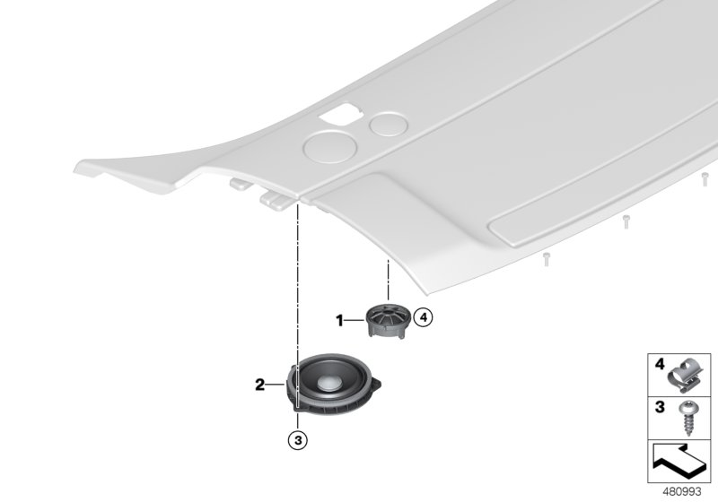 Single parts f rear helf loudspeaker