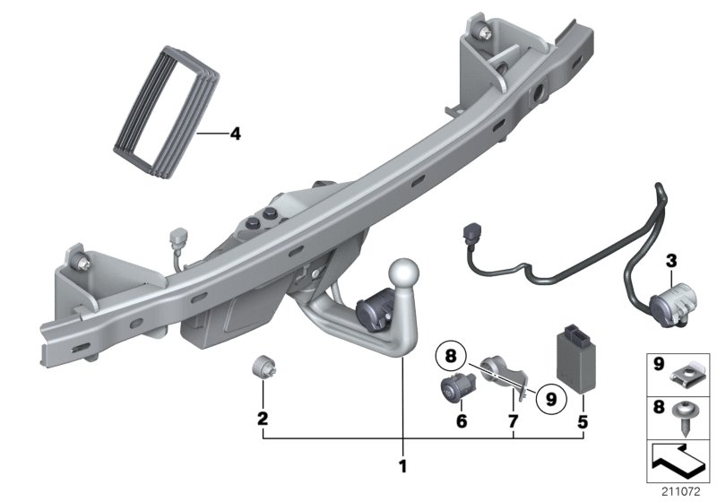 Trailer tow hitch, electrically pivoted