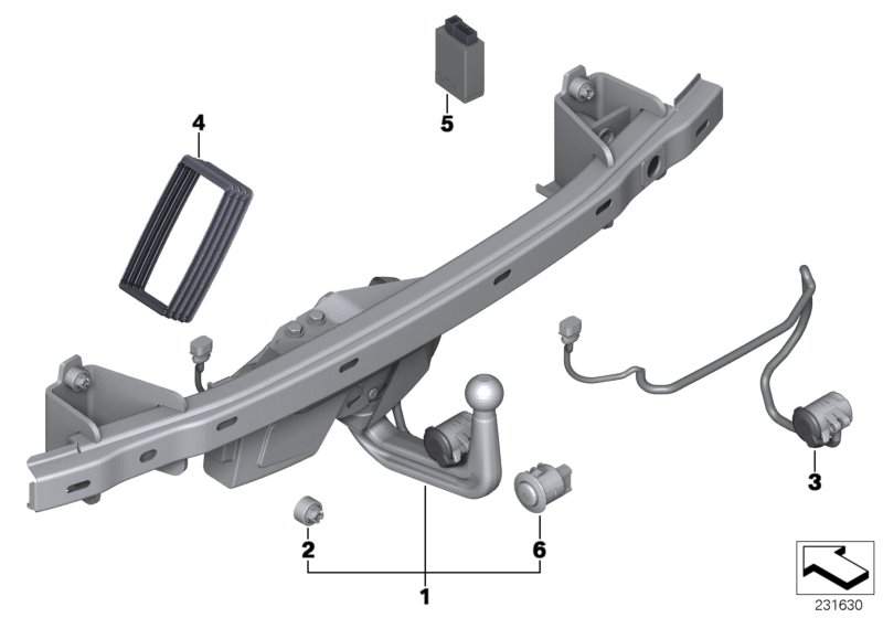 Trailer tow hitch, electrically pivoted