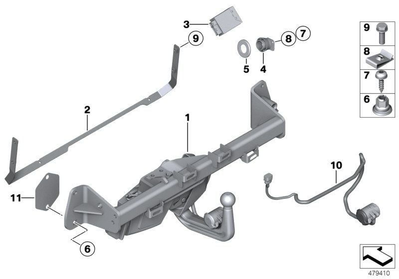 Trailer tow hitch, electrically pivoted