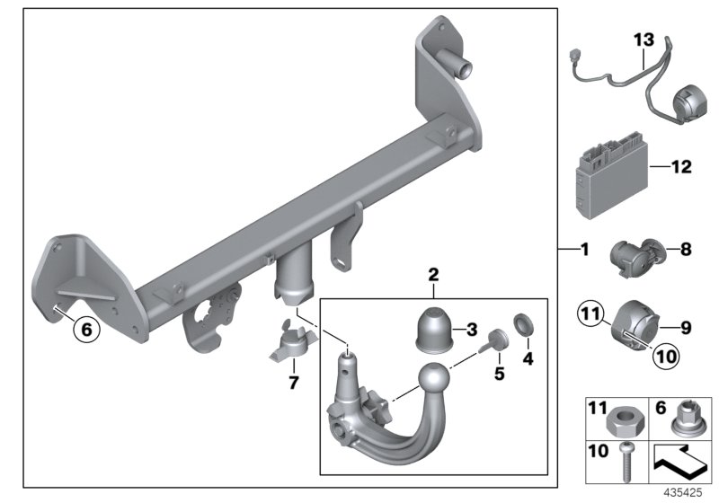 Towing hitch, detachable