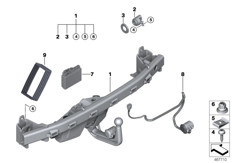 Trailer tow hitch, electrically pivoted
