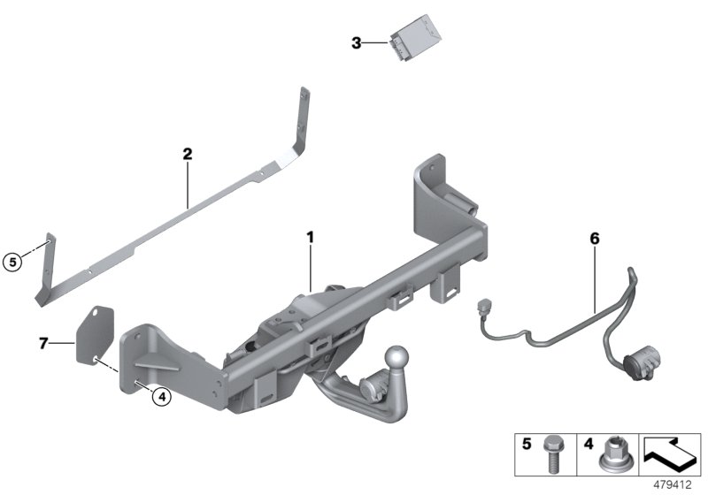 Trailer tow hitch, electrically pivoted