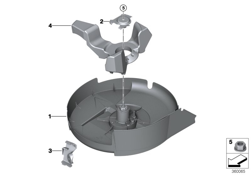 Compact spare wheel mounting