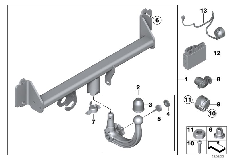 Towing hitch, detachable