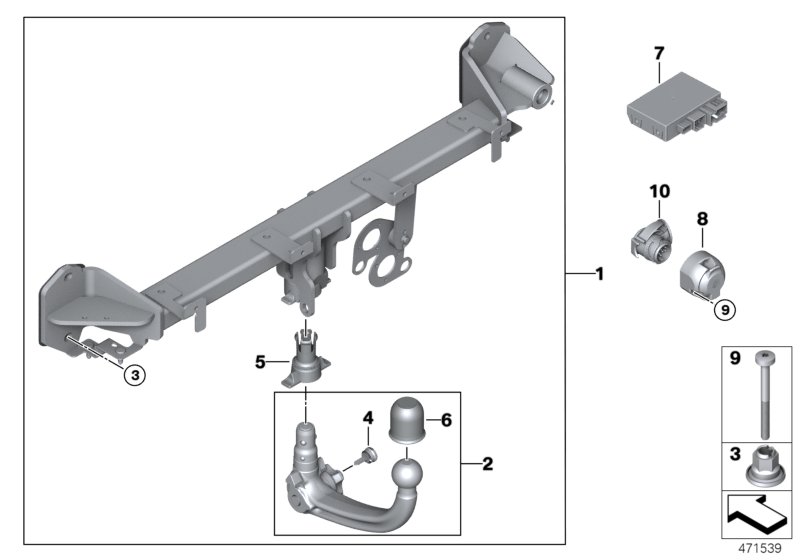 Towing hitch, detachable