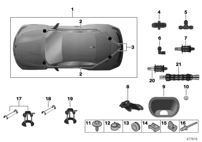 Pneumatic lifting system, line