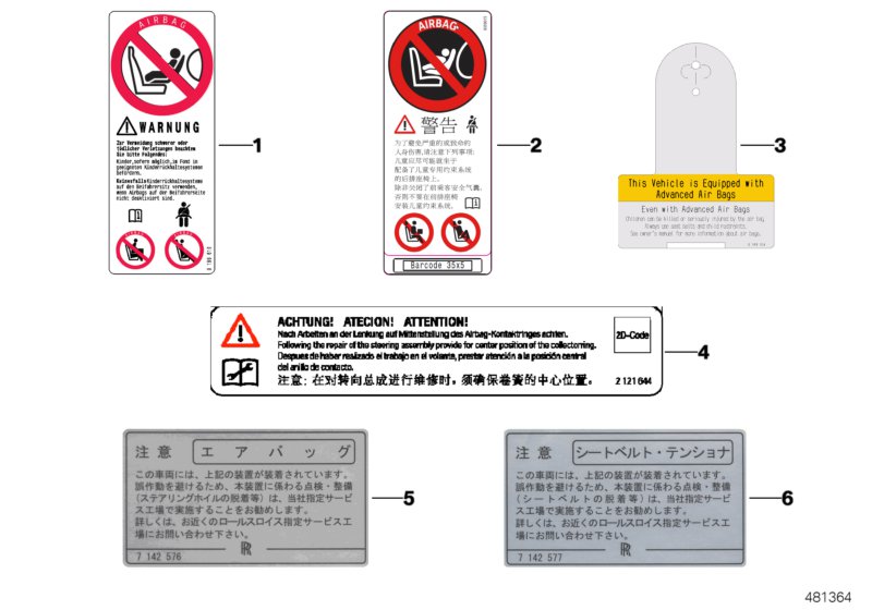 Instruction notice, Airbag