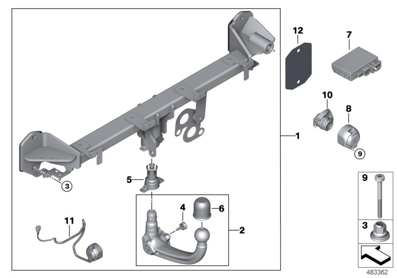 Towing hitch, detachable