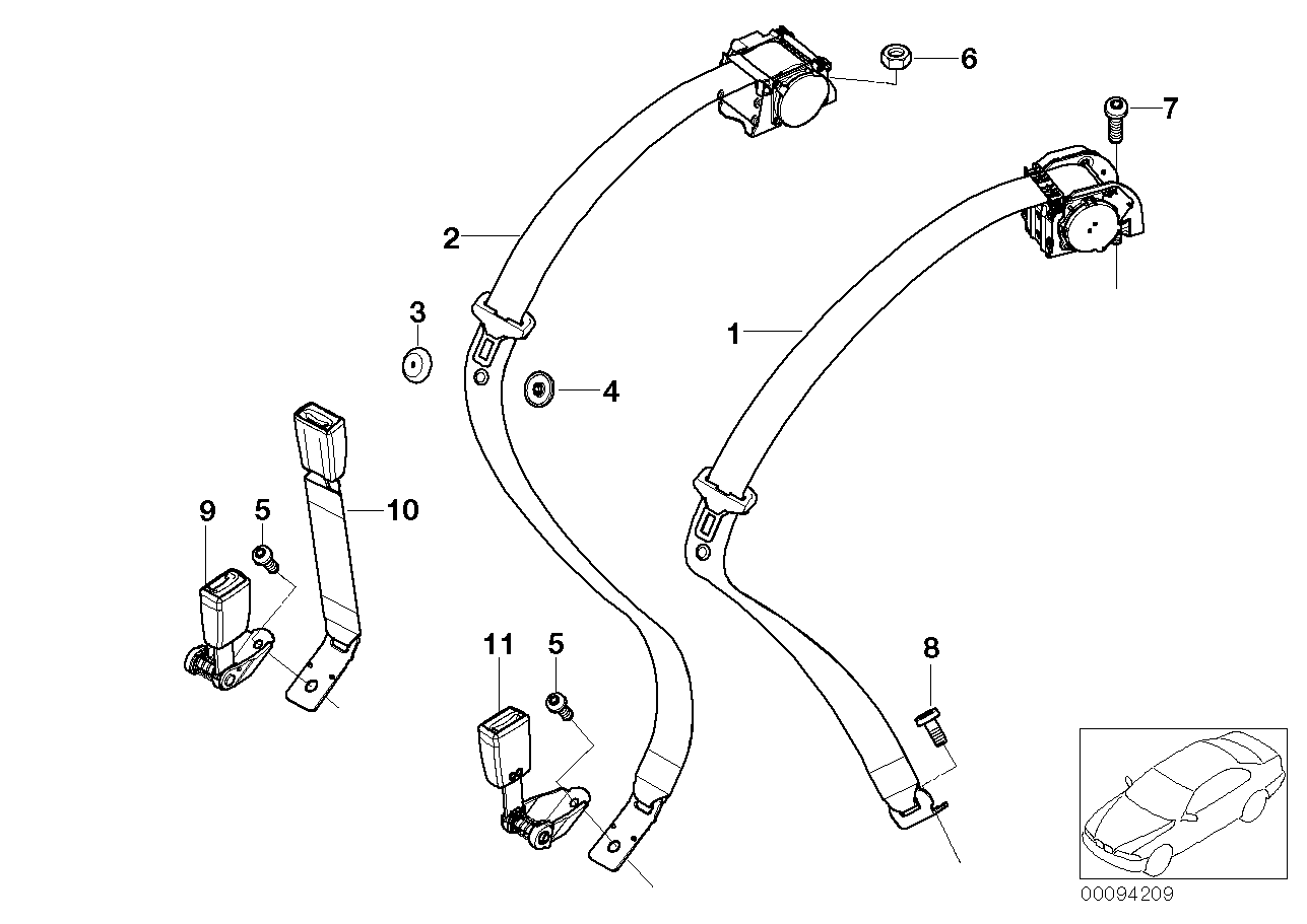 Rear seat belt, basic