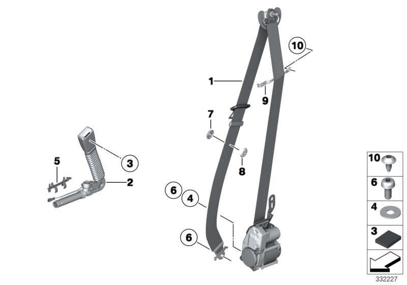 Seat belt REMA, front