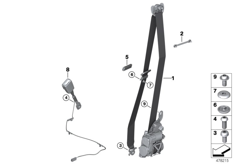 Seat belt REMA, front