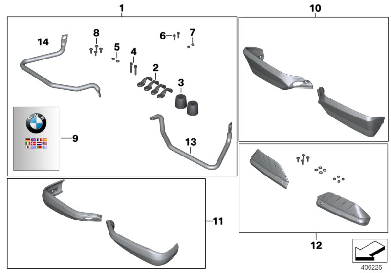 Set, hand safety bar