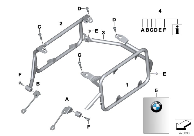 Set mounting parts for case porter