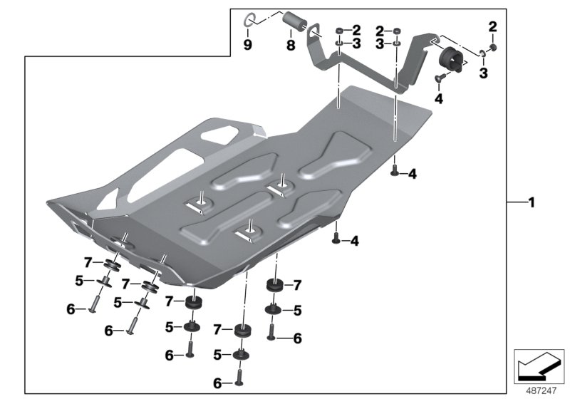 Engine guard, aluminium
