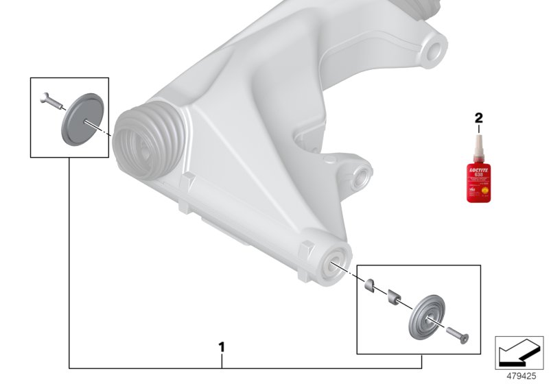 Swinging-arm pivot mount cover Machined