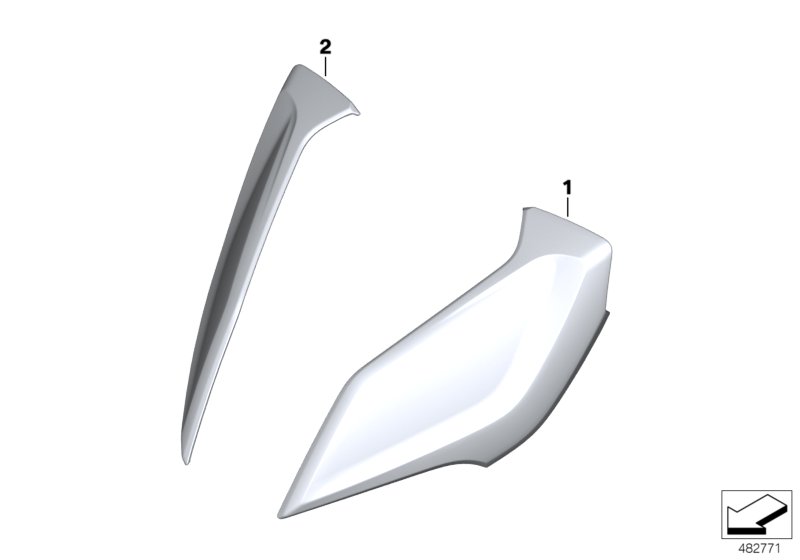 Wind deflector chromed