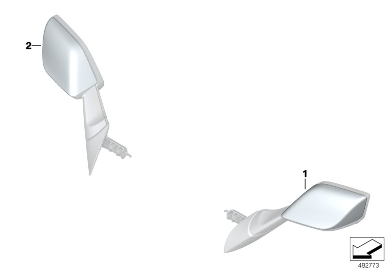 Mirror cap, chrome-plated