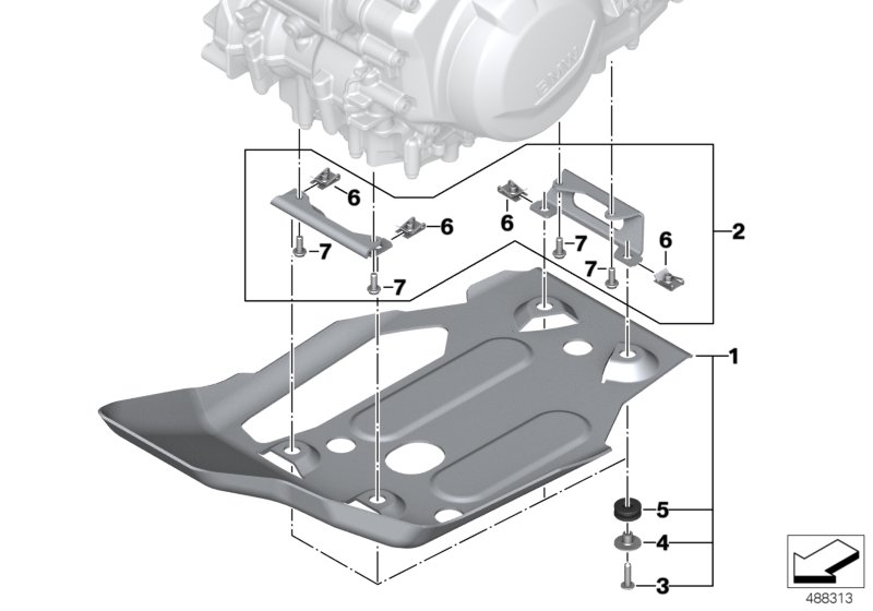 Engine guard, aluminium