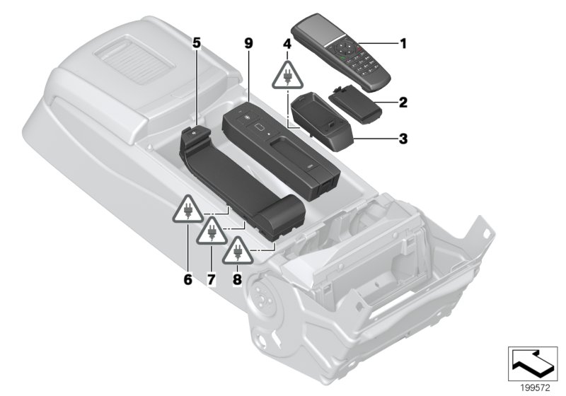 Sep.components for rear comp.telephone