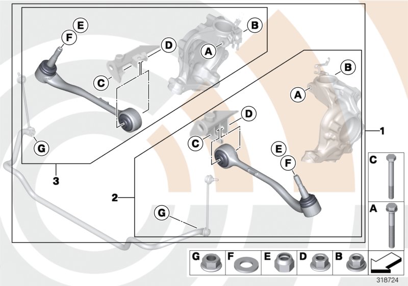 Service kit control arm / Value Line