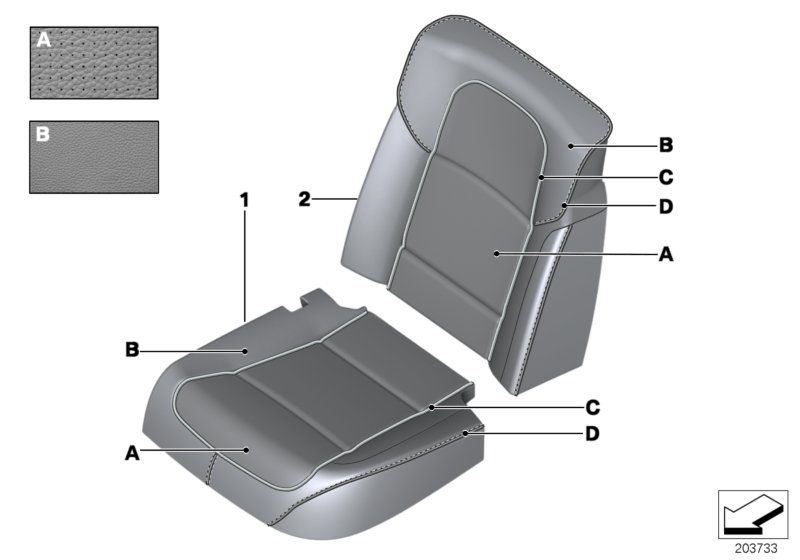 Indiv. comfort seat, rear, A/C leather