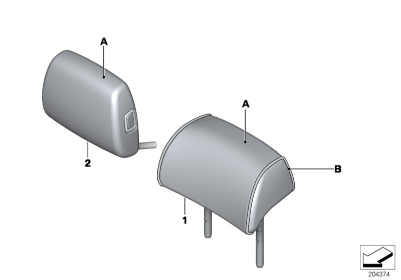 Indv. headrest, basic seat, rear