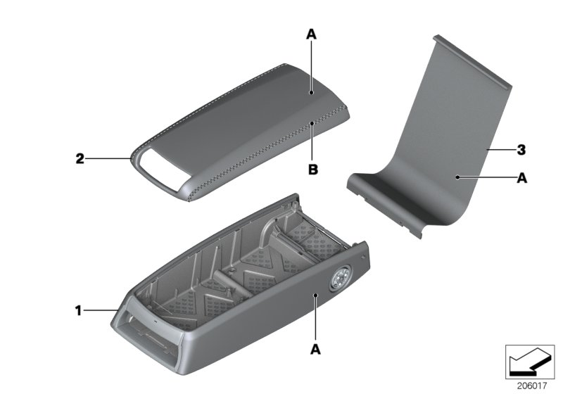 Individual armrest, basic rear