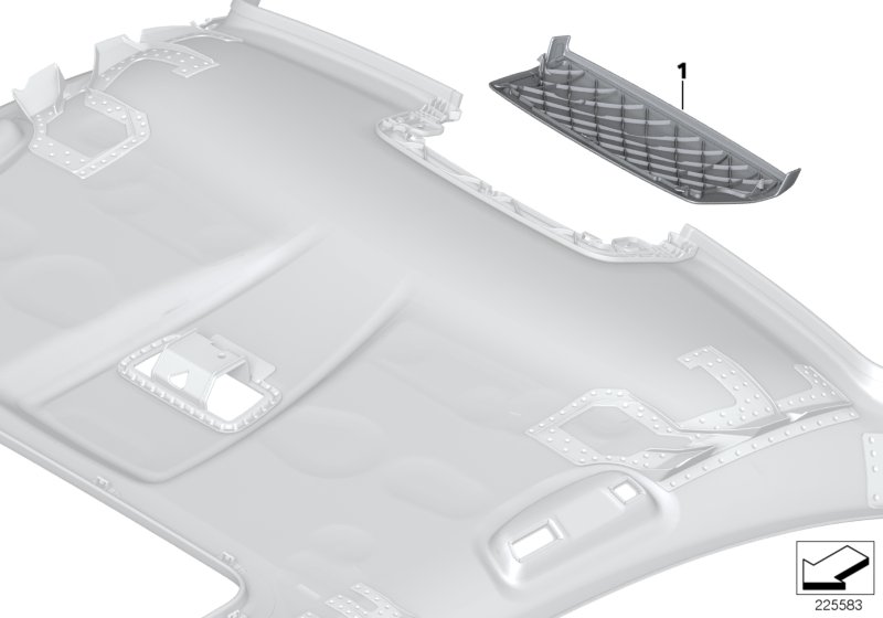 Indiv. mounting parts, moulded roofliner