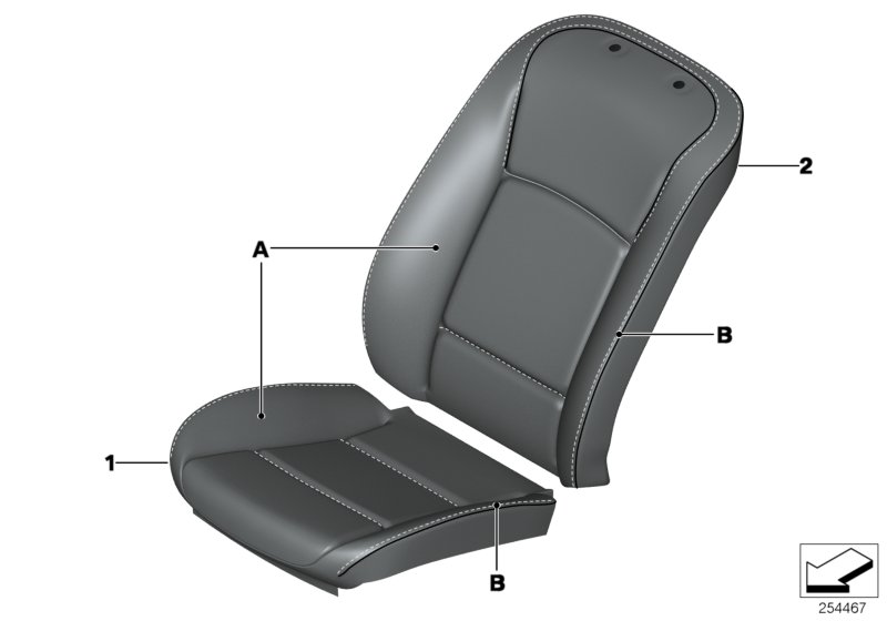 Indiv.cover, basic seat, front
