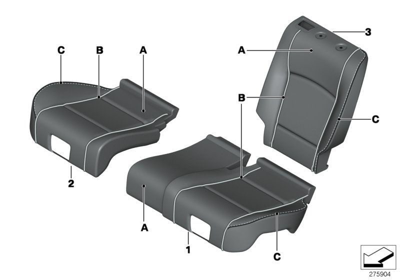 Indiv.cover basic seat, rear