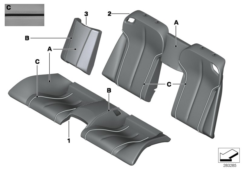 Individual cover, leather, seat, rear