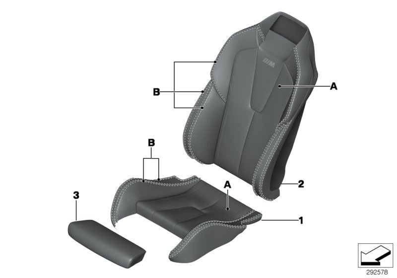 Individual sports seat cover, front