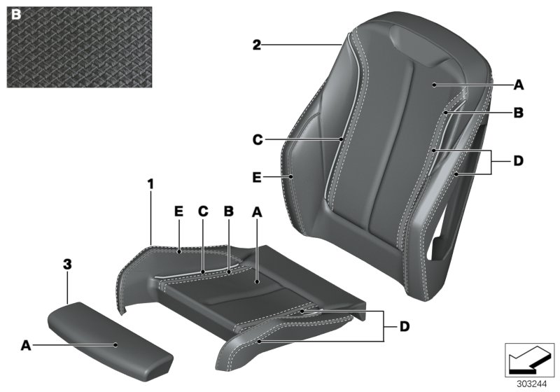 Individual sports seat cover, front