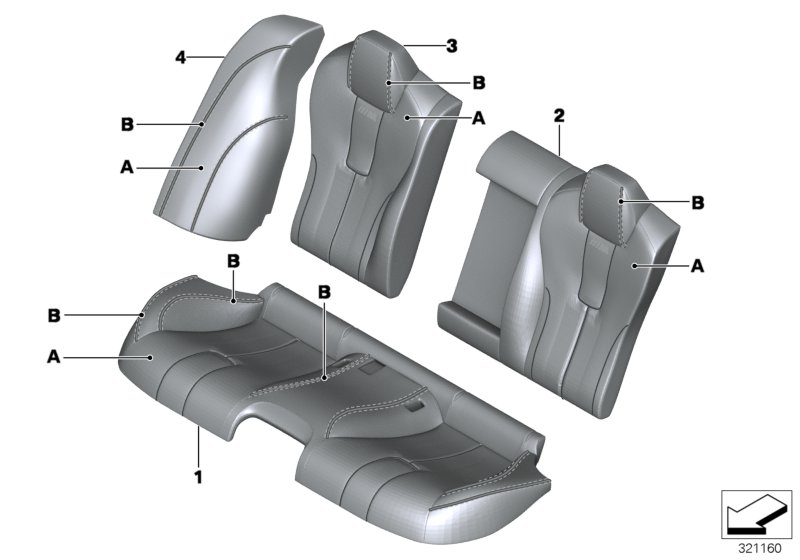 Individual cover, leather, seat, rear