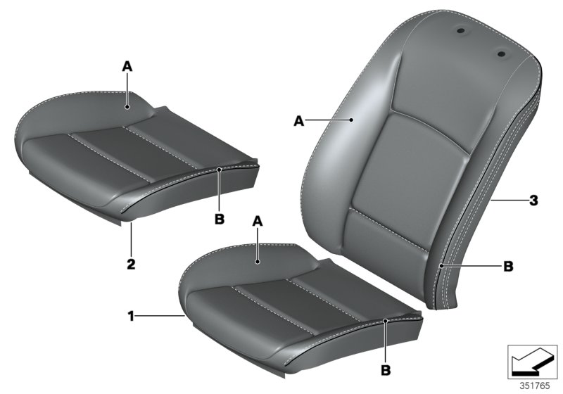 Indiv.cover, basic seat, front