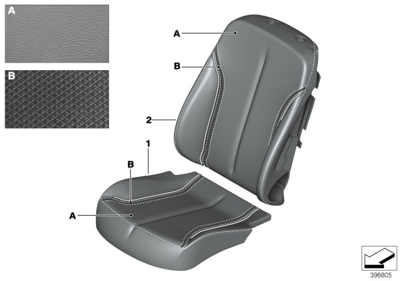 Indiv.cover, basic seat, front