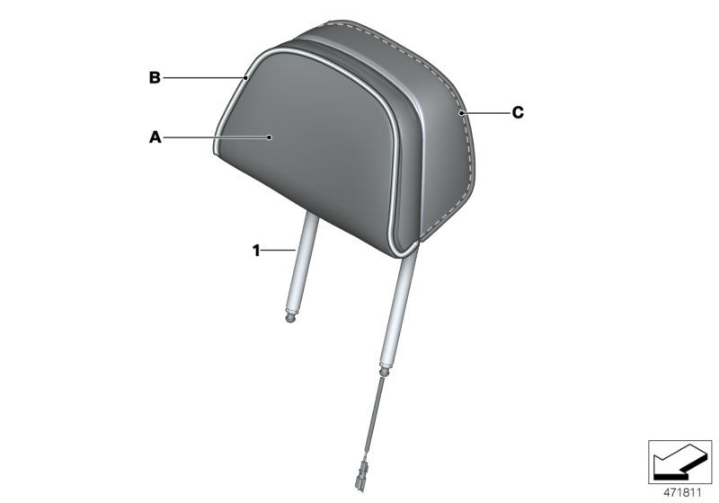 Individual headrest, front