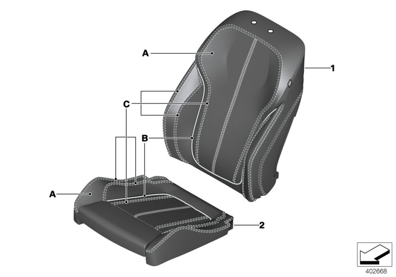 Individual sports seat cover, front