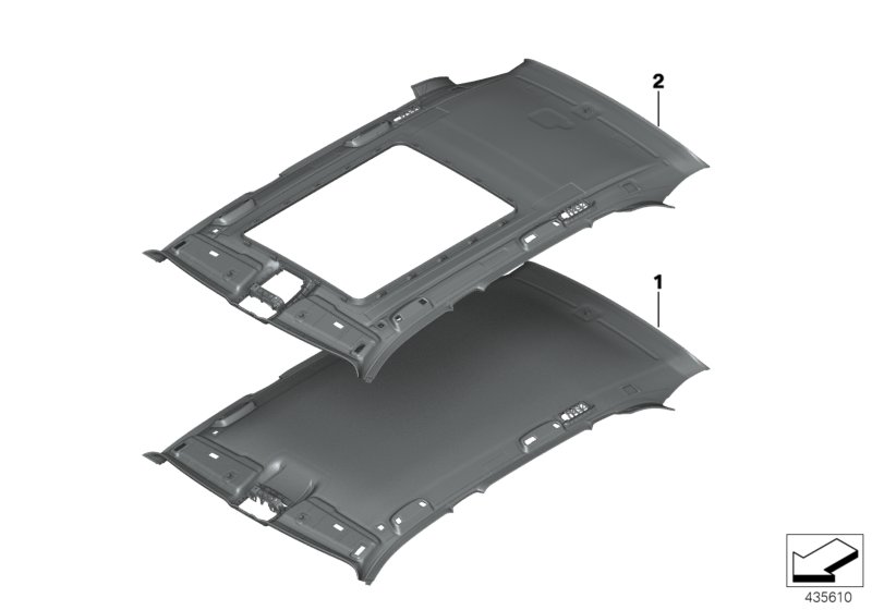 Individual moulded headliner, Alcantara
