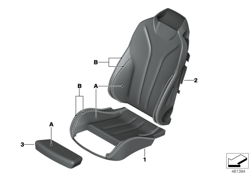 Individual sports seat cover, front