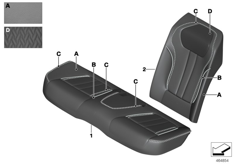 Indiv.cover basic seat, rear