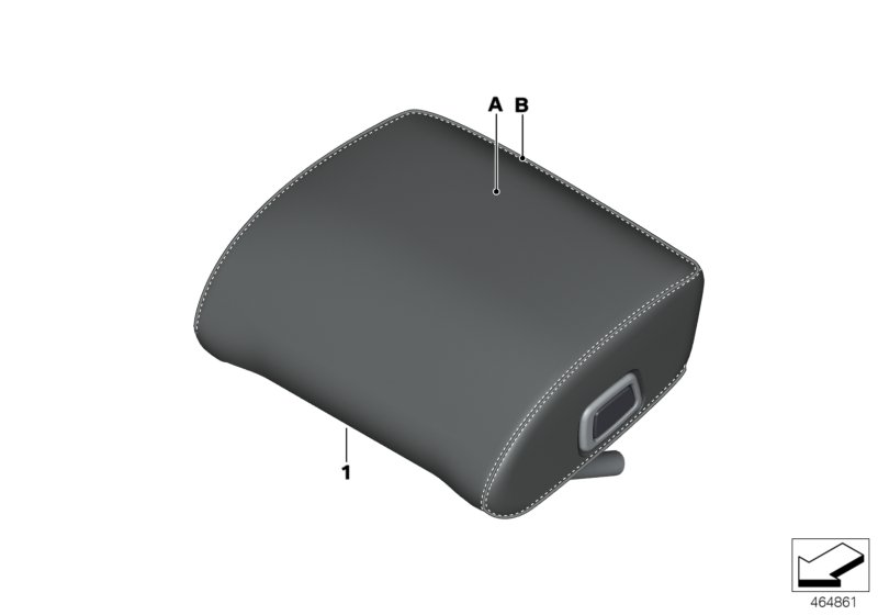 Individual head restr.,seat, rear middle