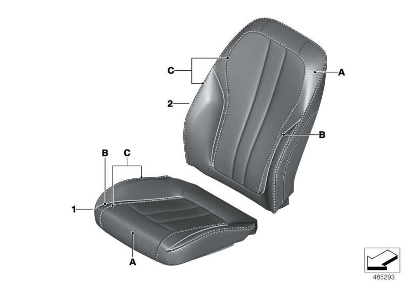 Indiv.cover, basic seat, front